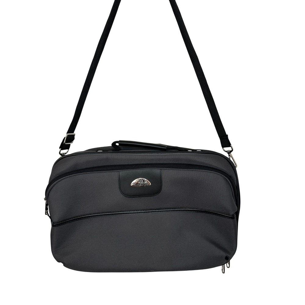 Samsonite Messenger Bag Charcoal Gray Professional Briefcase Travel Bag - Picture 11 of 11